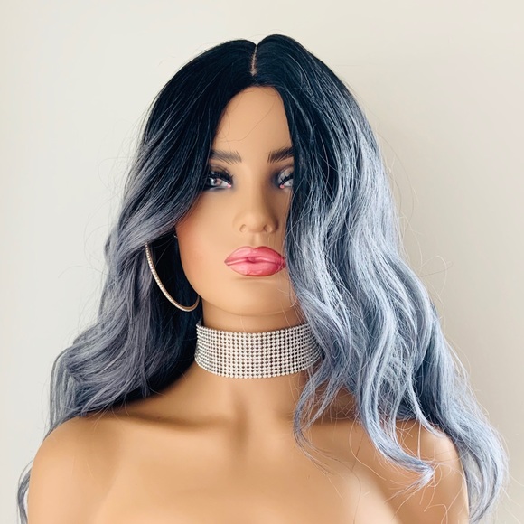 “Put On & Go” 24” Ombre Blue Premium Fiber Wig that is Curl/Flat Iron Safe - Picture 5 of 14